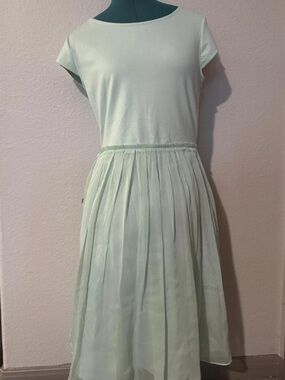 The Limited Mint Green Pleated Midi Dress
